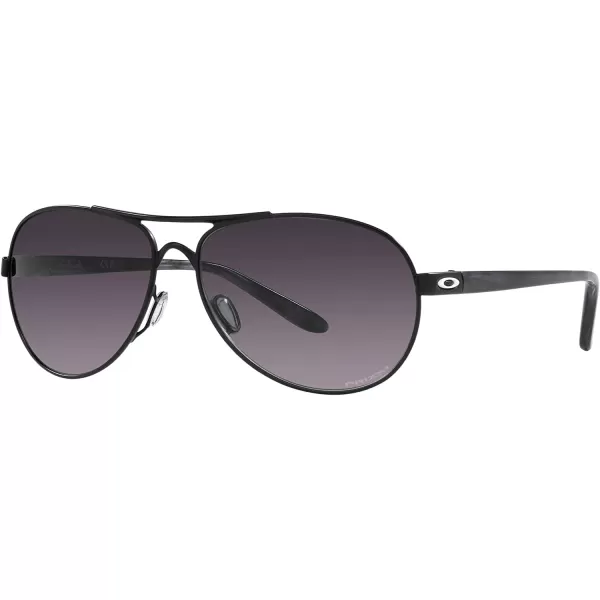 imageOakley Womens Oo4079 Feedback Aviator SunglassesSatin BlackPrizm Grey Gradient
