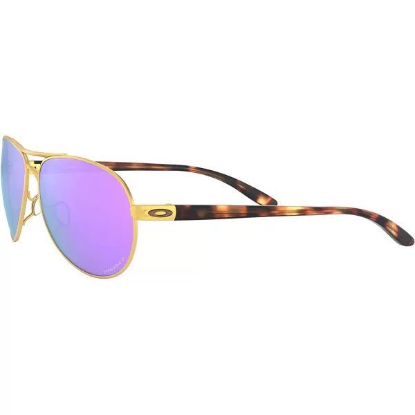 imageOakley Womens Oo4079 Feedback Aviator SunglassesSatin GoldPrizm Violet Polarized