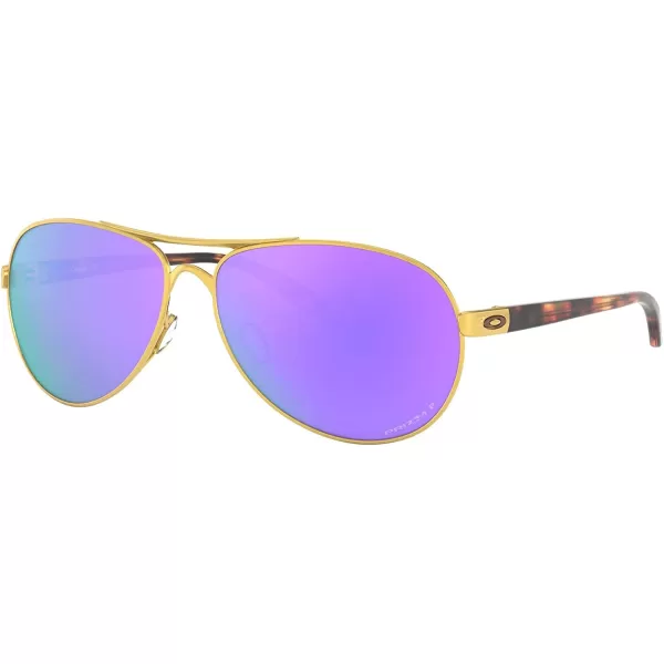 imageOakley Womens Oo4079 Feedback Aviator SunglassesSatin GoldPrizm Violet Polarized