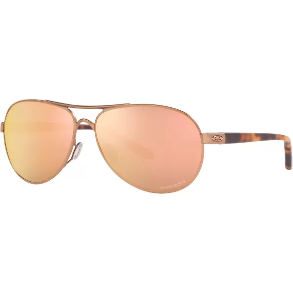 imageOakley Womens Oo4079 Feedback Aviator SunglassesSatin Rose GoldPrizm Rose Gold