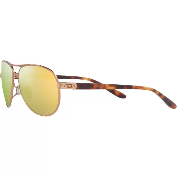 imageOakley Womens Oo4079 Feedback Aviator SunglassesSatin Rose GoldPrizm Rose Gold