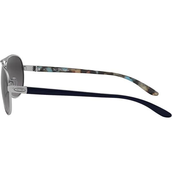 imageOakley Womens Oo4108 Tie Breaker Aviator SunglassesPolished ChromePrizm Grey Gradient