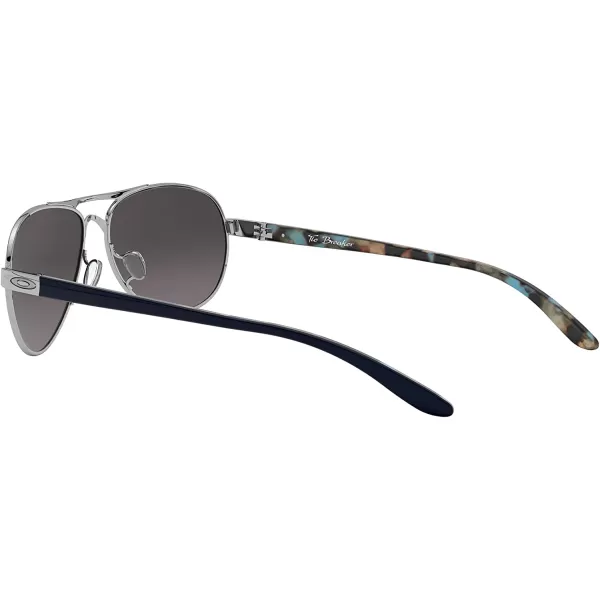 imageOakley Womens Oo4108 Tie Breaker Aviator SunglassesPolished ChromePrizm Grey Gradient