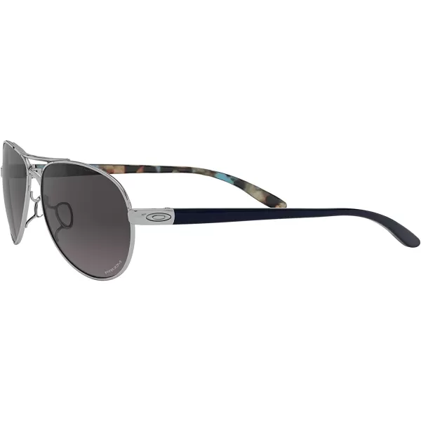 imageOakley Womens Oo4108 Tie Breaker Aviator SunglassesPolished ChromePrizm Grey Gradient
