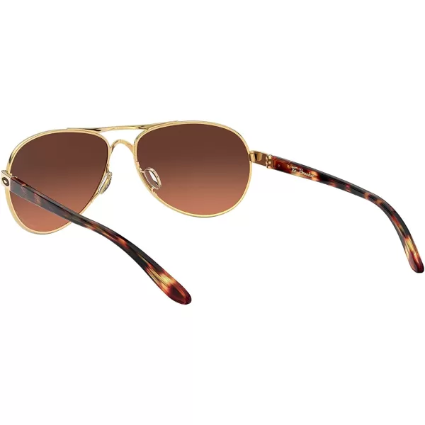 imageOakley Womens Oo4108 Tie Breaker Aviator SunglassesPolished GoldPrizm Brown Gradient