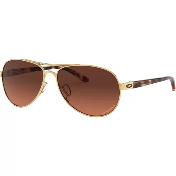 imageOakley Womens Oo4108 Tie Breaker Aviator SunglassesPolished GoldPrizm Brown Gradient