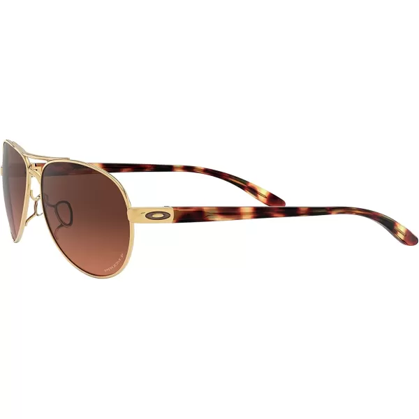 imageOakley Womens Oo4108 Tie Breaker Aviator SunglassesPolished GoldPrizm Brown Gradient