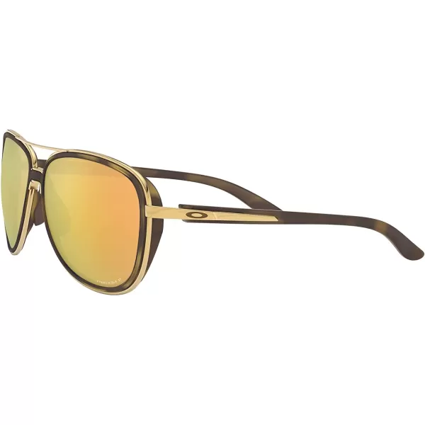 imageOakley Womens Oo4129 Split Time Aviator SunglassesBrown Tortoise GoldPrizm Rose Gold Polarized