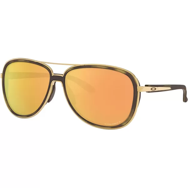 imageOakley Womens Oo4129 Split Time Aviator SunglassesBrown Tortoise GoldPrizm Rose Gold Polarized
