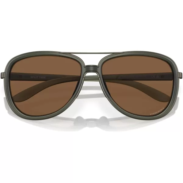 imageOakley Womens Oo4129 Split Time Aviator SunglassesMatte Olive InkPrizm Bronze