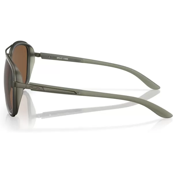 imageOakley Womens Oo4129 Split Time Aviator SunglassesMatte Olive InkPrizm Bronze