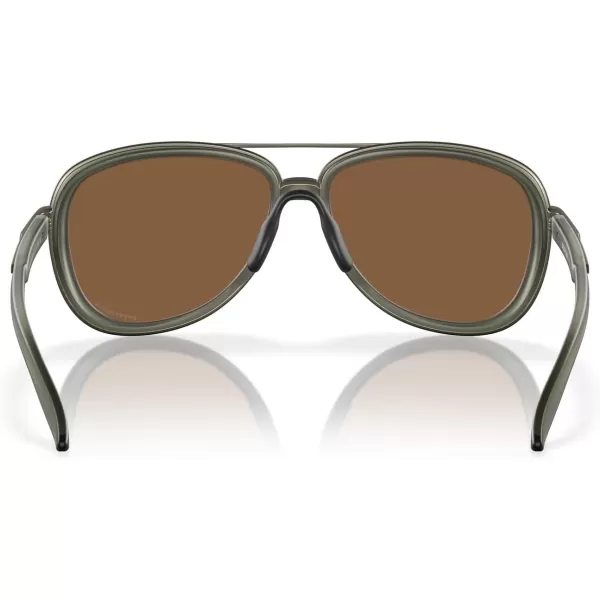 imageOakley Womens Oo4129 Split Time Aviator SunglassesMatte Olive InkPrizm Bronze