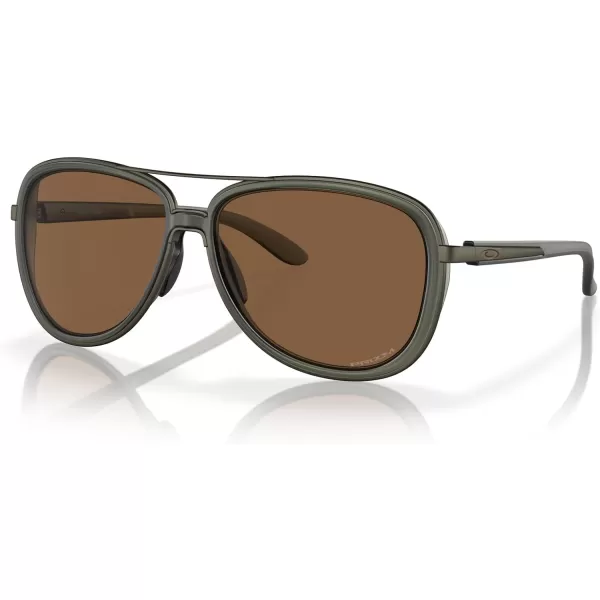 imageOakley Womens Oo4129 Split Time Aviator SunglassesMatte Olive InkPrizm Bronze