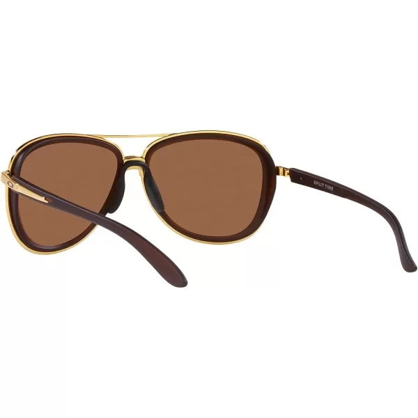 imageOakley Womens Oo4129 Split Time Aviator SunglassesMatte RootbeerPrizm Tungsten Polarized