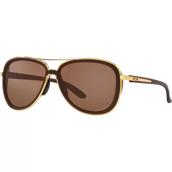 imageOakley Womens Oo4129 Split Time Aviator SunglassesMatte RootbeerPrizm Tungsten Polarized