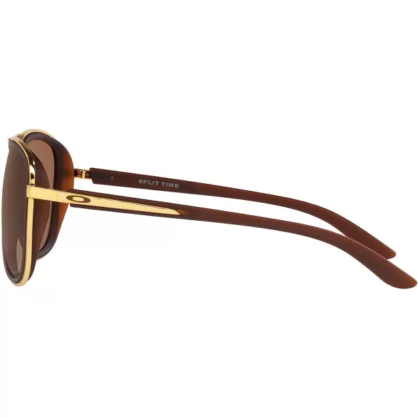 imageOakley Womens Oo4129 Split Time Aviator SunglassesMatte RootbeerPrizm Tungsten Polarized