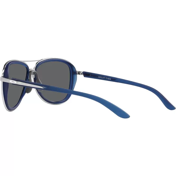 imageOakley Womens Oo4129 Split Time Aviator SunglassesMatte Transparent BluePrizm Black