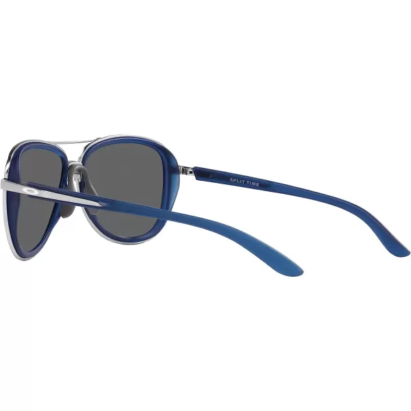 imageOakley Womens Oo4129 Split Time Aviator SunglassesMatte Transparent BluePrizm Black