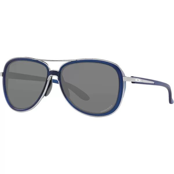 imageOakley Womens Oo4129 Split Time Aviator SunglassesMatte Transparent BluePrizm Black