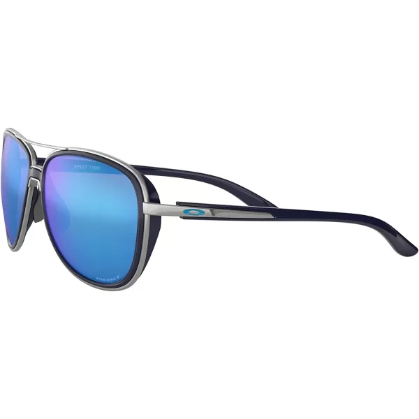 imageOakley Womens Oo4129 Split Time Aviator SunglassesNavyPrizm Sapphire Polarized