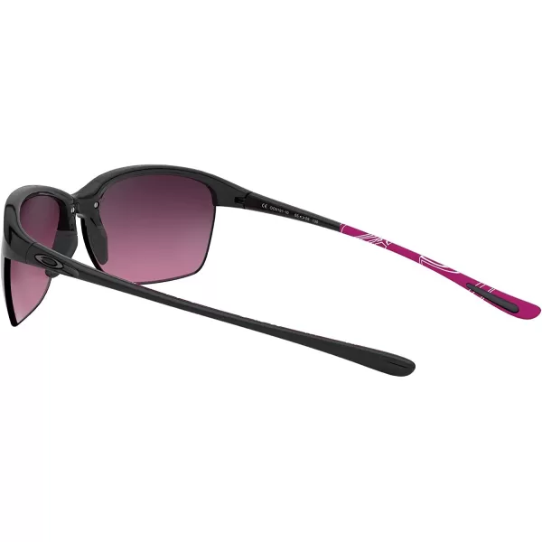 imageOakley Womens Oo9191 Unstoppable Rectangular SunglassesPolished BlackRose Gradient Polarized