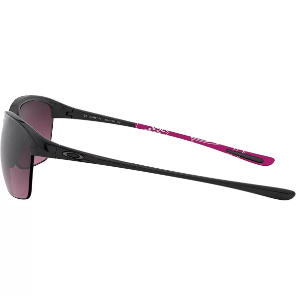 imageOakley Womens Oo9191 Unstoppable Rectangular SunglassesPolished BlackRose Gradient Polarized