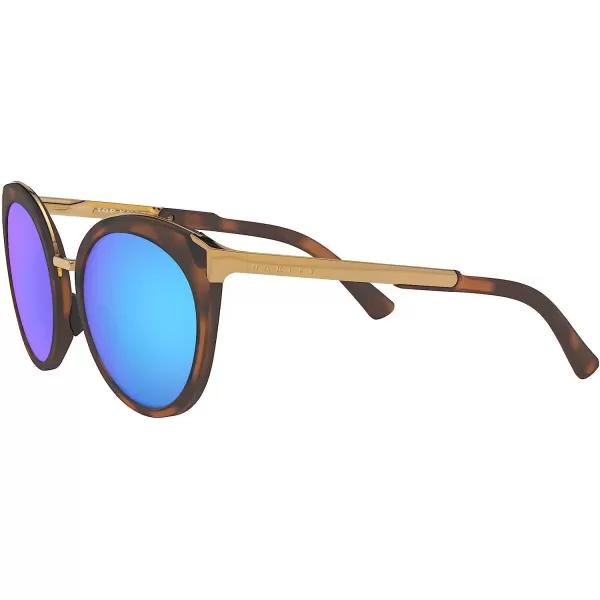 imageOakley Womens Oo9434 Top Knot Cat Eye SunglassesMatte Brown TortoisePrizm Sapphire Iridium Polarized