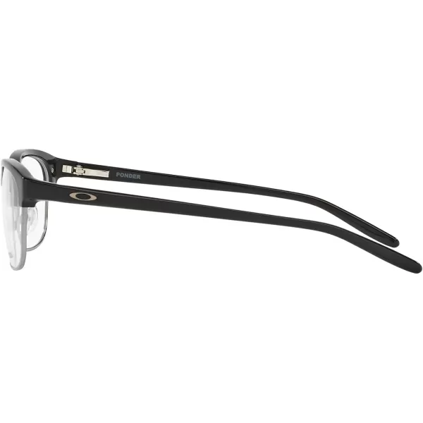 imageOakley Womens Ox1134 Ponder Round Prescription Eyeglass FramesPolished BlackDemo Lens