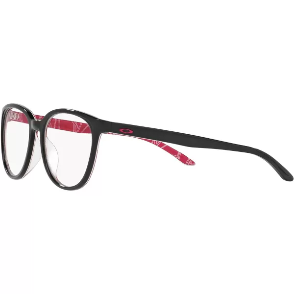 imageOakley Womens Ox1135 Reversal Round Prescription Eyeglass FramesPolished BlackDemo Lens