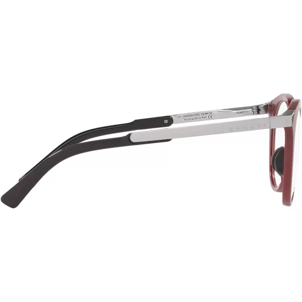 imageOakley Womens Ox3238 Top Knot Cat Eye Prescription Eyeglass FramesPolished Brick RedDemo Lens