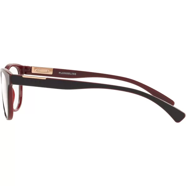 imageOakley Womens Ox8146 Plungeline Round Prescription Eyewear FramesIml Satin BlackBrick RedDemo Lens