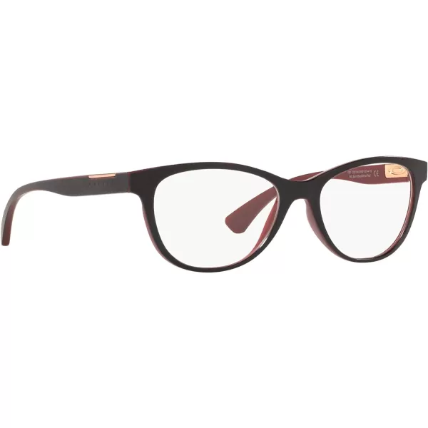 imageOakley Womens Ox8146 Plungeline Round Prescription Eyewear FramesIml Satin BlackBrick RedDemo Lens
