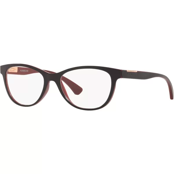 imageOakley Womens Ox8146 Plungeline Round Prescription Eyewear FramesIml Satin BlackBrick RedDemo Lens
