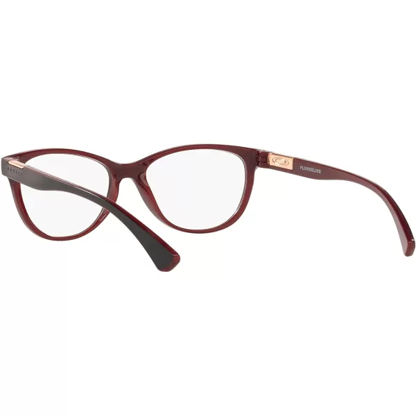 imageOakley Womens Ox8146 Plungeline Round Prescription Eyewear FramesIml Satin BlackBrick RedDemo Lens