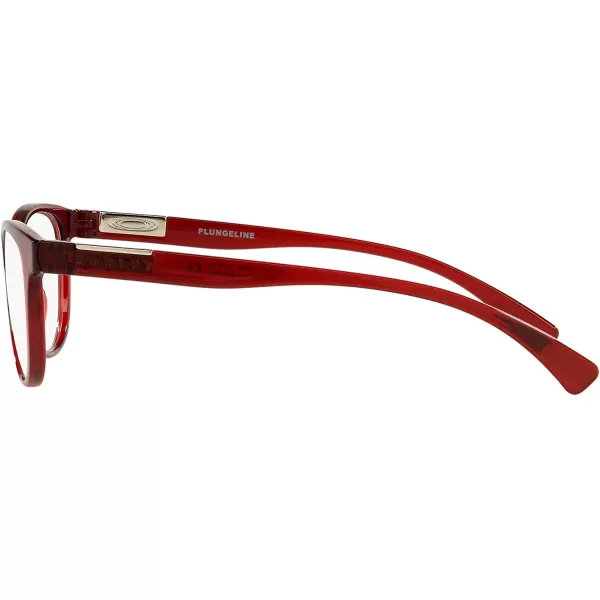 imageOakley Womens Ox8146 Plungeline Round Prescription Eyewear FramesPolished Translucent Brick RedDemo Lens