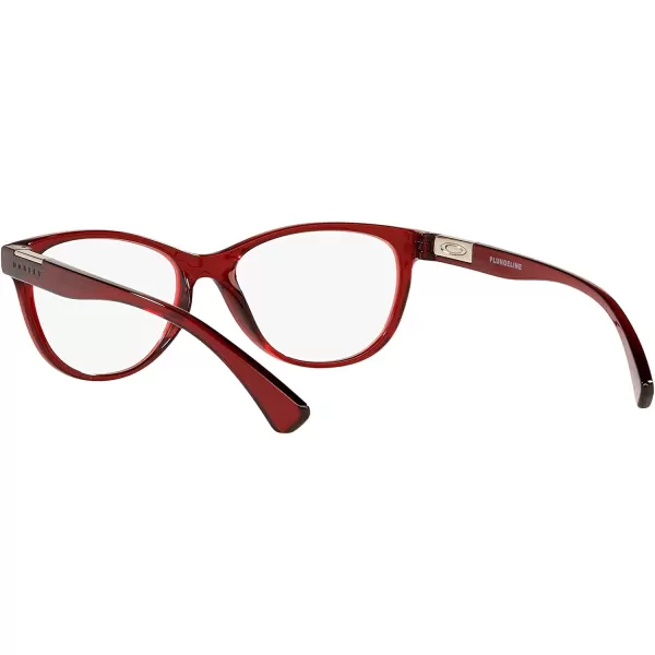 imageOakley Womens Ox8146 Plungeline Round Prescription Eyewear FramesPolished Translucent Brick RedDemo Lens