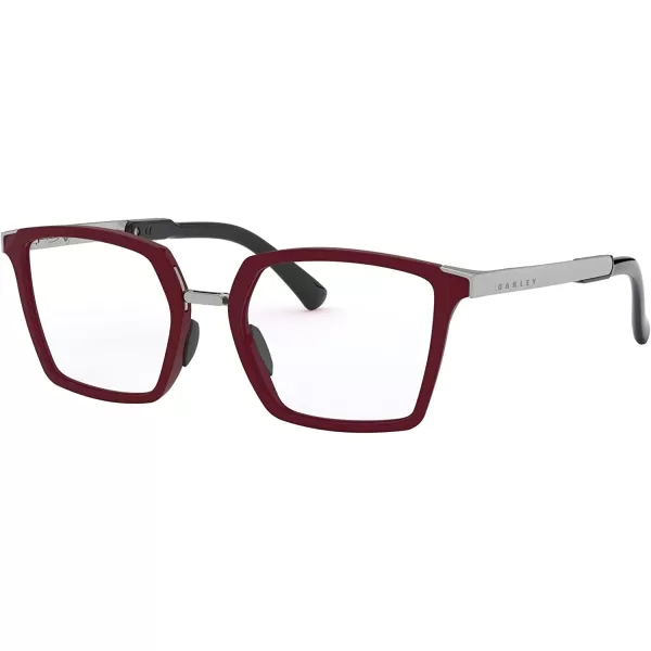 imageOakley Womens Ox8160 Side Swept Rx Square Prescription Eyeglass FramesPolished Brick RedDemo Lens