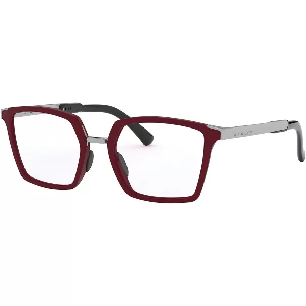 imageOakley Womens Ox8160 Side Swept Rx Square Prescription Eyeglass FramesPolished Brick RedDemo Lens