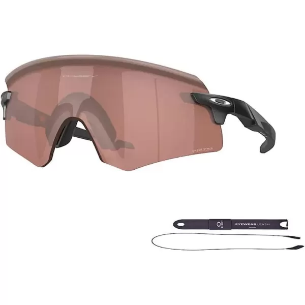 imageOakley Encoder OO9471 Rectangle Sunglasses for Men BUNDLE Leash Designer iWear Care KitMatte Black  Prizm Dark Golf