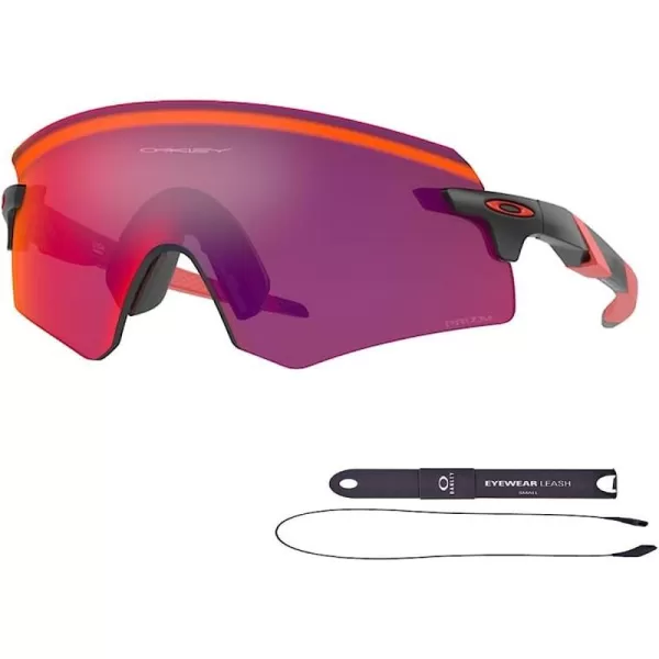 imageOakley Encoder OO9471 Rectangle Sunglasses for Men BUNDLE Leash Designer iWear Care KitMatte Black  Prizm Road