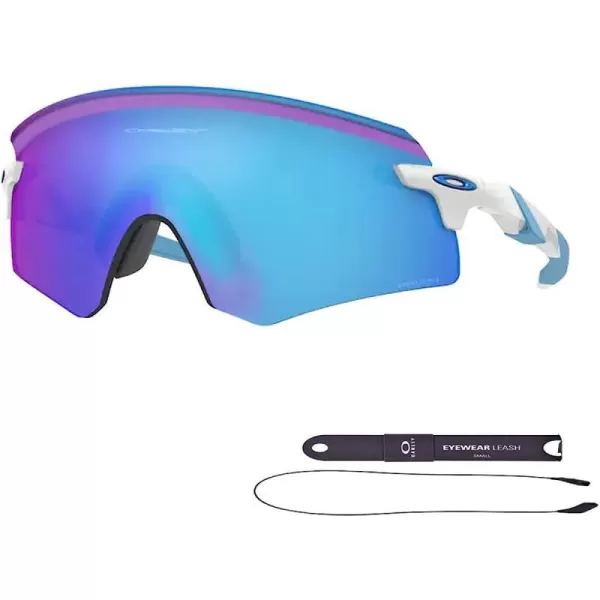 imageOakley Encoder OO9471 Rectangle Sunglasses for Men BUNDLE Leash Designer iWear Care KitPolished White  Prizm Sapphire