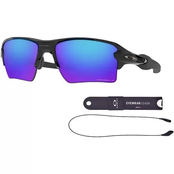 imageOakley Flak 20 XL OO9188 Sunglasses For Men BUNDLE Leash Designer iWear Care KitDark Black  Prizm Sapphire Iridium Polarized