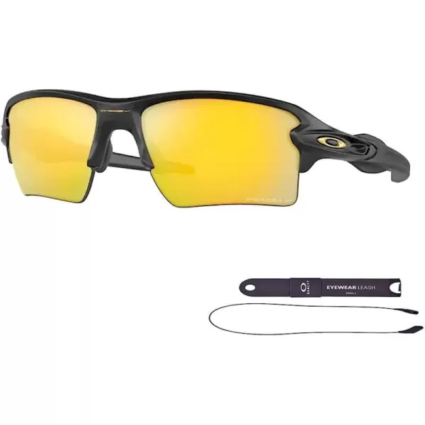 imageOakley Flak 20 XL OO9188 Sunglasses For Men BUNDLE Leash Designer iWear Care KitMatte Black  24k Polarized