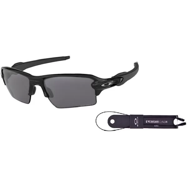 imageOakley Flak 20 XL OO9188 Sunglasses For Men BUNDLE Leash Designer iWear Care KitPolished BlackBlack Prizm Polarized