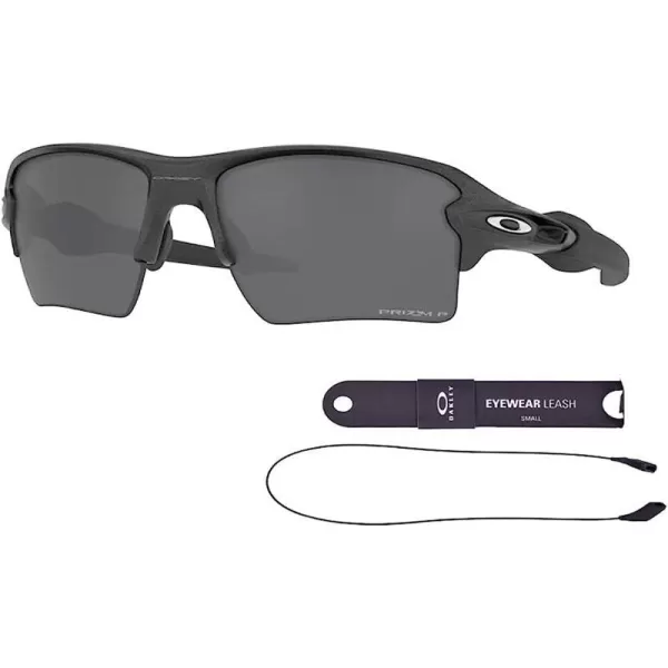 imageOakley Flak 20 XL OO9188 Sunglasses For Men BUNDLE Leash Designer iWear Care KitSteel  Prizm Dark Black Polarized