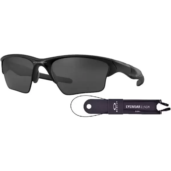 imageOakley Half Jacket 20 XL OO9154 Sunglasses For Men BUNDLE Leash Designer iWear Care KitMatte Black  Grey