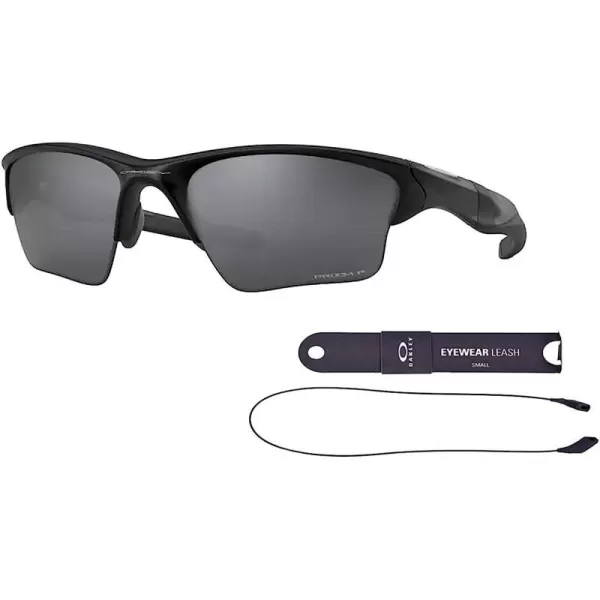 imageOakley Half Jacket 20 XL OO9154 Sunglasses For Men BUNDLE Leash Designer iWear Care KitMatte Black  Prizm Black Polarized