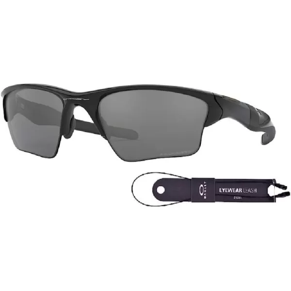 imageOakley Half Jacket 20 XL OO9154 Sunglasses For Men BUNDLE Leash Designer iWear Care KitPolished BlackBlack Iridium Polarized