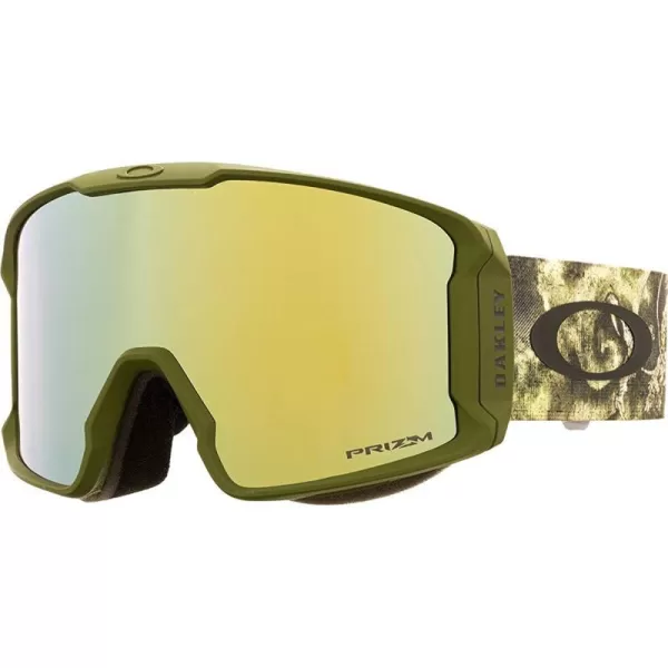imageOakley Line Miner Snow Goggle LargeSized FitGreen Priz Snow Sage Gold