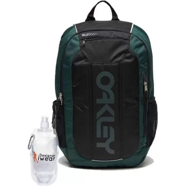 imageOakley Mens 20L Enduro 30 Black Backpack for Hiking Backpacking Camping Traveling  BUNDLE with Designer iWear Collapsible Water Bottle with CarabinerGreen